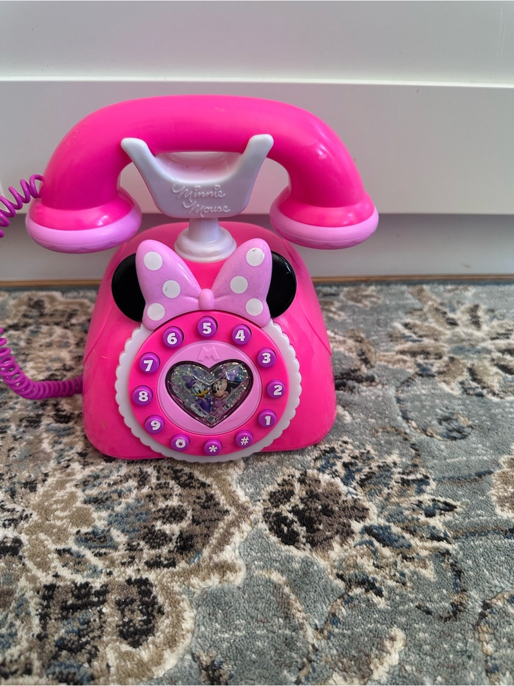 Disney Pink Minnie Mouse Toy Phone with Heart Dial